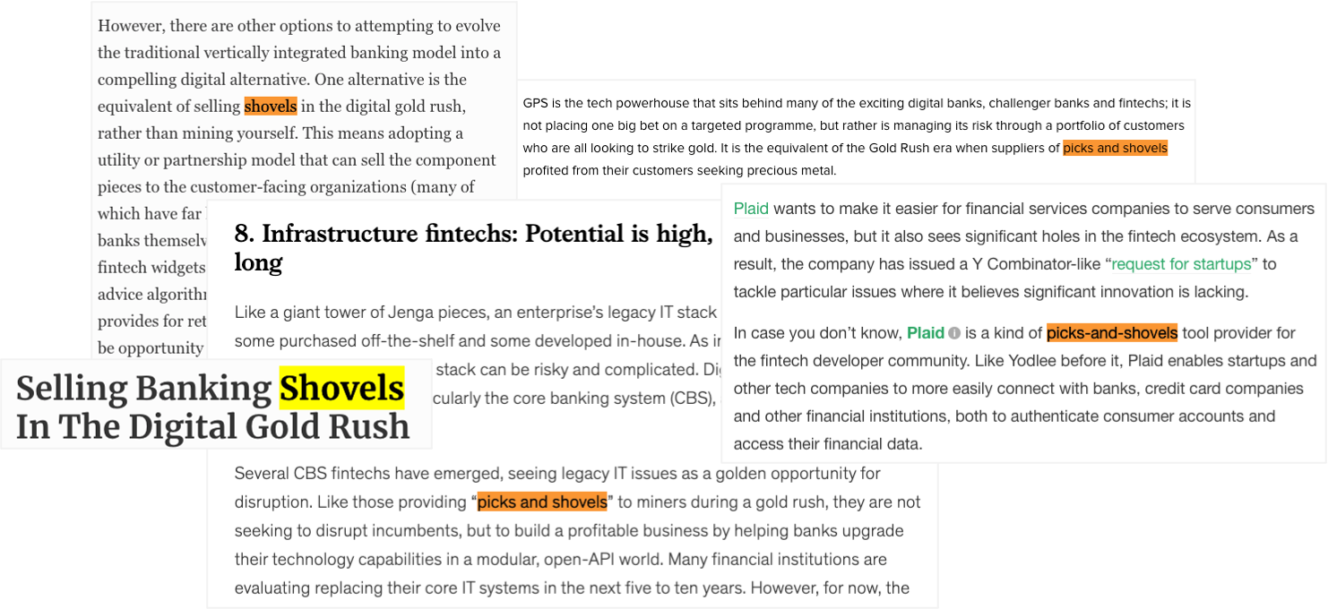 Why it's better to be selling shovels than digging for gold.